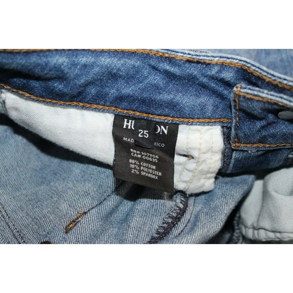 Hudson Womens Medium Wash Bacara Crop Straight Cuff Jeans 25 - Picture 5 of 6